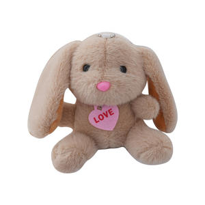 Boneka mewah kelinci duduk kecil, gantungan kunci kelinci lembut dengan liontin Tag Hati cinta untuk Hari Valentine dan Natal - Product Image 5