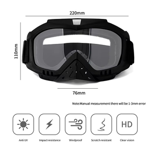 Tùy chỉnh Motocross Kính UV400 bảo vệ Windproof PC khung Mũ bảo hiểm chống <span class=keywords><strong>s</strong></span>ương mù Tính năng ống kính phân cực an toàn xe máy <span class=keywords><strong>Googles</strong></span> - Product Image 3