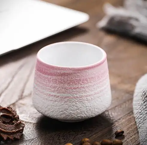 Toptan türk Nordic avrupa lüks ince kemik çini seramik pembe gül çiçek porselen kahve çay bardağı ve altlık Set