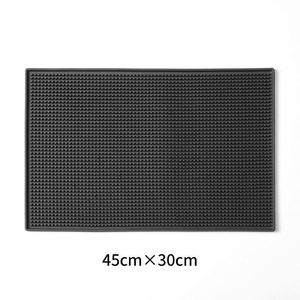 PVC Rubber Rectangular Coaster Thickened Black Non-Slip Water-Resistant <b>Bar</b> <b>Mat</b> for Home <b>Bar</b> Counter Drink Placemat - Product Image 5