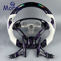 Volant personnalisé en fibre de carbone forgée avec LED violettes et palettes de changement de vitesse pour Infiniti G37 G35 G25 2010-2016