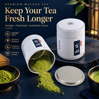Boîte en métal ronde Jinyuanbao Premium hermétique avec languette d'ouverture facile pour poudre de matcha, conteneur de stockage de thé, petite boîte pour noix et épices