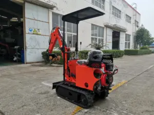 0.8ton 1ton Crawler Máy Xúc Backhoe Loader Digger Mini Bagger Với Swing Arm & Hammer