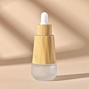 Gotero de vidrio de esencia de grano de madera de lujo Envase cosmético 1oz 30ml Tapón de rosca Cuidado DE LA PIEL Aceites esenciales Botellas de vidrio - Product Image 4