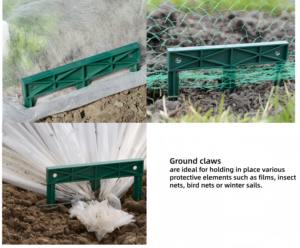 Accessoires de jardinage pour paillis géotextile : Grappins de fixation au sol, Grappins de terre, Piquets d'ancrage en plastique, Pointes, Tri-Peg - Product Image 6