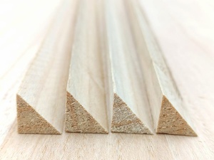 Planches en bois massif de Paulownia naturelles et écologiques, avec apprêt Gesso, en bandes triangulaires, taille personnalisée, installation facile - Product Image 2