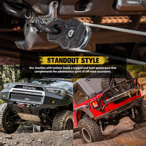 बंकर इंडस्ट 4x4 ऑफ-रोड भारी ड्यूटी 4.75 रिकवरी 3/4 "डी रिंग शेकल्स ड्रॉप जाली स्टील स्क्रू पिन धनुष शेकल्स - Product Image 6