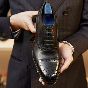 Zapatos Oxford de cuero clásicos formales de negocios con cordones, resistentes al desgaste, para vestir. - Product Image 5