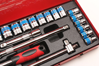 Juego de 24 Llaves de Tubo CRV de Alta Calidad GS KING TOOLS Herramientas Industriales Caja de Hierro