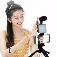 Kit de vlogging pour smartphone populaire, équipement d'enregistrement vidéo avec trépied, lumière d'appoint, déclencheur pour téléphone, ensemble Youtube, kit de vlogger