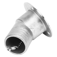 Raccord traversant de coque en acier inoxydable 316 poli miroir avec petit couvercle rabattable pour remplissage de pont, entrée d'eau et remplissage de carburant pour yachts et VR