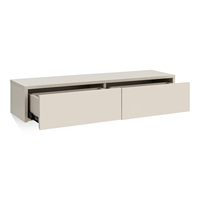 Table de maquillage suspendue personnalisée en couleur noyer/blanc avec deux tiroirs