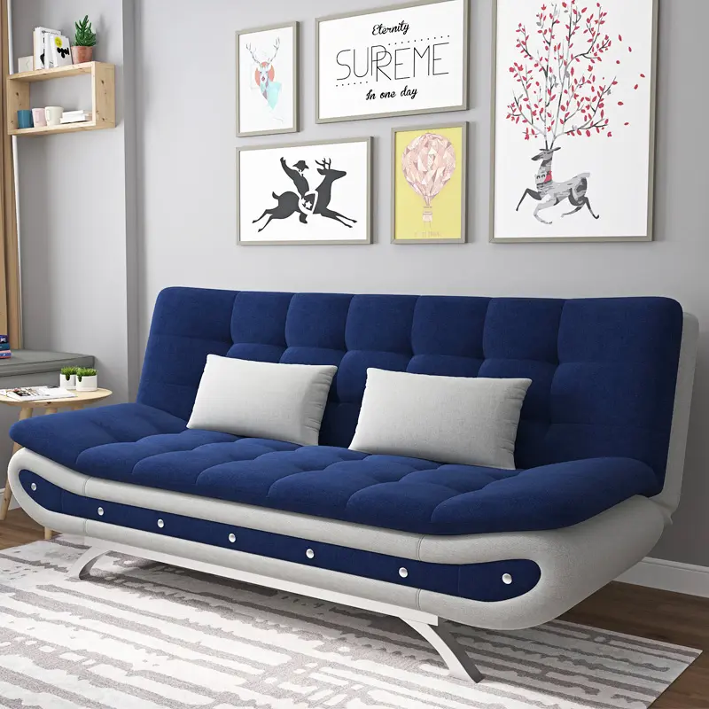 Sofá cama moderno con almacenamiento, piso plegable de tela de alta calidad
