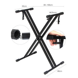 Pied de <span class=keywords><strong>Piano</strong></span> Électronique Double Tube Épaissi, Support de Clavier Synthétiseur Réglable pour Instruments de Musique - Product Image 5