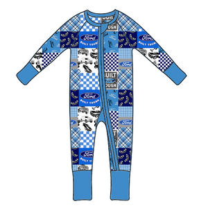 Westlicher Stil, Weihnachten, Jagd/Angeln Zippys, Langarm Doppelreißverschluss Bambus-Zippy Bambus Neugeborenen-Baby-Reißverschluss - Product Image 2