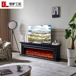 Mueble de TV con Chimenea de Estilo Francés de 1.8/2/2.2m, Marco de Chimenea de Estilo Americano, Chimenea Electrónica con Simulación de <span class=keywords><strong>Fuego</strong></span>, Núcleo de Chimenea Personalizado - Product Image 4
