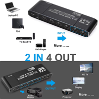 Commutateur matriciel HDMI SYONG 4K60Hz pour HDMI 2.0b 2x4, répartiteur 2 entrées 4 sorties, accessoire audio et vidéo pour PC, ordinateur portable, PS4, TV, lecteur DVD