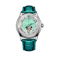 Montres mécaniques pour hommes avec tourbillon volant et fonction heure sautante, lumineuses et étanches, nouveau design, fabrication OEM/ODM sous licence