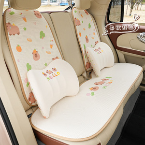 Capybara Car Seat Cushion Set Honeycomb Cooling Pad With Neck Pillow For Auto Interior Protection And Comfort - Product Image 4