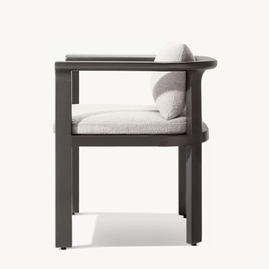 Ensemble de salle à manger moderne en aluminium, chaises et table de salle à manger d'extérieur pour cour, villa, hôtel, appartement, patio, salle à manger de jardin en métal durable - Product Image 6