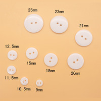 Kancing Resin Transparan Bulat Kecil 9--25mm Dua Lubang, Cocok untuk Jahit