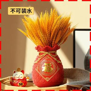 ถุงนำโชคสไตล์จีน แจกันลายรวงข้าว ดีไซน์สีแดง สำหรับตกแต่งบ้าน ห้องนั่งเล่น ของขวัญปีใหม่จีน - Product Image 1