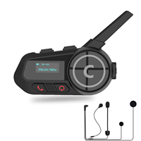 Casque de moto EuroFone S6-1200M-SC-B en plastique ABS pour interphone, étanche IP67, casque sans fil, prise en charge du partage de musique