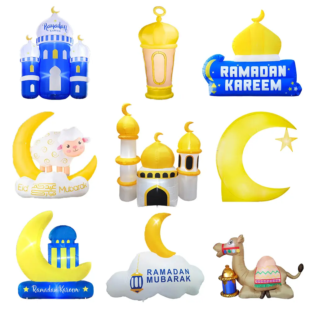 Hồi giáo Hồi giáo mới ngoài trời sân vườn lễ kỷ niệm trang trí thổi lên mặt trăng Nhà thờ Hồi giáo EID mubarak 2024 Inflatable ramadan trang trí