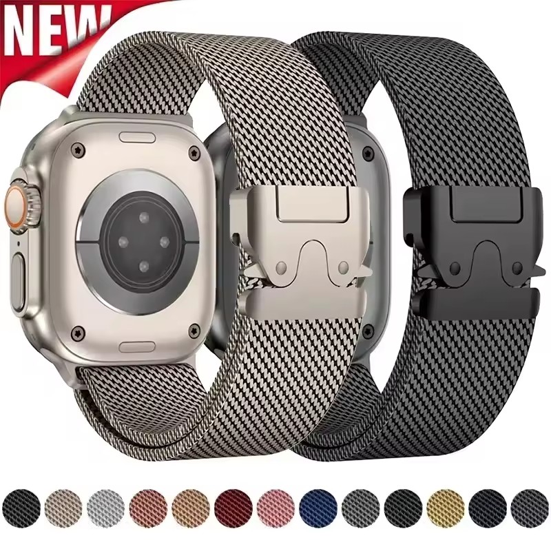 Новый 42 мм 46 мм Миланский ремешок для Apple Watch Ultra 2 49 45 44 из нержавеющей стали металлический ремешок для IWatch серии 10 9 8 7 6 5 4