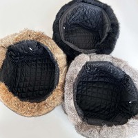Gorro de Aviador de Piel de Conejo Natural para Invierno Extremo, Cálido, Impermeable, Afelpado, Grueso, Suave y Cómodo, para Pesca y Fiestas