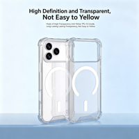 Coque magnétique transparente pour iPhone 18, hybride PC+TPU, protection blindée, coques de téléphone portable transparentes magnétiques pour iPhone 15 16 17 18 Pro Max