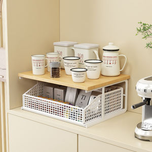 <b>Coffee</b> <b>Pod</b> Storage Rack 2 Tier Desktop <b>Stand</b> With Basket <b>For</b> <b>Coffee</b> Maker Kitchen Counter Organization - Product Image 2