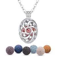 Collier avec pendentif en forme d'étoile, accessoire vintage en pierre de lave, diffuseur d'huiles essentielles et d'arôme, bijou
