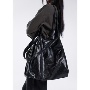 Soft <b>Large</b> Capacity Black Leather Tote <b>Bag</b> Minimalist Oversized Hobo Underarm Shoulder <b>Bag</b> Niche Casual Women Daily <b>Work</b> Handbag - Product Image 4