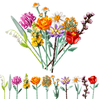 Feelo Collection Botanique de Fleurs, Kit de Blocs de Construction DIY en ABS, Briques Miniatures Créatives pour Enfants, Jouet FL2261