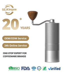 Machine à café portable personnalisée Kingze, mini, pour l'extérieur, moulin à café manuel en acier inoxydable CNC 420 de qualité supérieure, <span class=keywords><strong>camping</strong></span>, voyage - Product Image 1