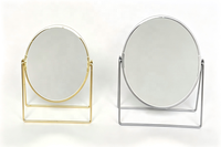 Miroir de maquillage en métal avec plateau de rangement, 360 °   Miroir rotatif, miroir cosmétique de bureau pour la décoration de la table de maquillage