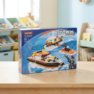 OXFORD TOWN HEROES WATER POLICE Garde-côtes Urbaine Blocs de Construction Bateau de <span class=keywords><strong>Patrouille</strong></span> Scène de Policier Jouet à Assembler pour Enfants Plastique ABS - Product Image 2