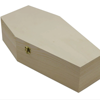 Ataúd de madera pulida de 12 pulgadas (30 cm) estilo europeo para Halloween, ecológico y personalizable, para el recuerdo de mascotas, con bisagras y rellenable para mesa.