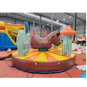 Toro mécanique gonflable à thème cactus pour rodéo western, jeu de cowboy, pour fêtes de carnaval western et <span class=keywords><strong>location</strong></span> commerciale - Product Image 3