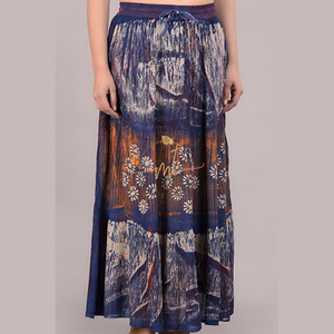 New Stylish Breathable Eco-Friendly Natural Mid-Rise Flared A-Line Maxi <b>Skirt</b> <b>Elasticated</b> Waistband Drawstring Closure Casual - Product Image 4