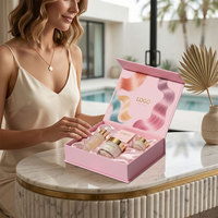 Boîte magnétique rose personnalisable avec logo, conteneur rigide de qualité supérieure avec doublure en satin de soie pour l'emballage en gros de perruques et extensions capillaires