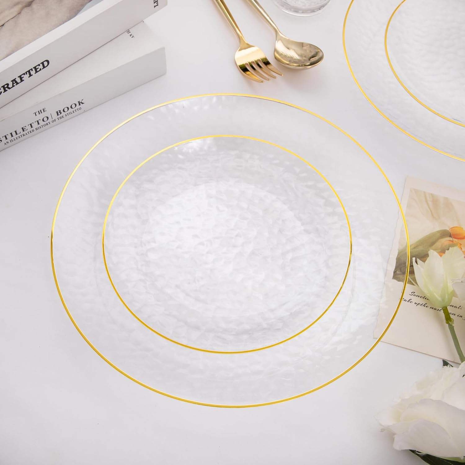 Amazon Disposable Plates With Gold Trim Clear Plastic Disposable