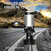 Y6D 12V 70W 10000LM Mini Lentille De Voiture LED Projecteur Nouveau Blanc Chaud H4 Led Phares Compatible Auto Systèmes 9005 9006 H7 H11 LED