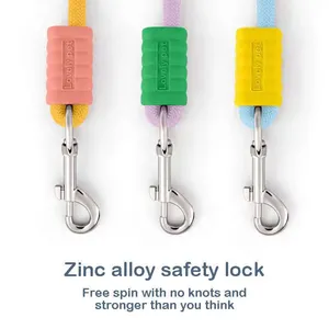 สายจูงสุนัขแบบคาดเอว DHPET รุ่นอัพเกรด เป็นมิตรกับสิ่งแวดล้อม คลาสสิก ใช้งานได้โดยไม่ต้องใช้มือ ปรับได้ สายบันจี้โพลีเอสเตอร์ พร้อมหูจับที่สะดวกสบาย - Product Image 5