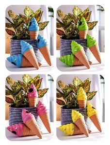 85 ml Crème Glacée Argile Rouge Poterie <span class=keywords><strong>Terre</strong></span> <span class=keywords><strong>Cuite</strong></span> Fleur Arrosage Pointes Piquets Globes Céramique Grenouille Infiltrateur Fleur Abreuvoir Dripper - Product Image 3