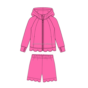 Conjuntos Deportivos para Niños, Sudadera con Cremallera de Tela para Yoga, Dobladillo Festoneado, Conjuntos Deportivos para Niñas, Talla Personalizada, OEM, ODM - Product Image 4