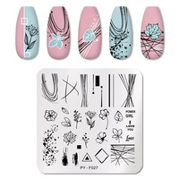 Marque privée OEM & ODM 3 pièces, motif de scènes en acier inoxydable, outil de transfert de peinture à ongles, modèle de plaque d'estampage d'art d'ongle