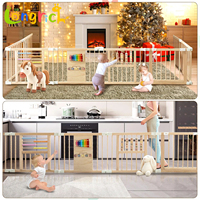 Parc de jeu pliable en bois pour bébé avec jouets intégrés et design à forme ajustable, centre d'activités unisexe pour tout-petits pour usage domestique et crèche