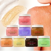 Marque privée Vente en gros Gommage corporel au sucre biologique Gommage corporel fraises lavande Gommage moussant au sucre